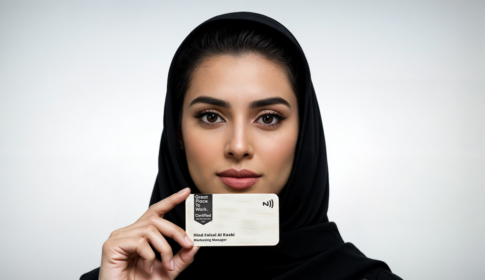 White Wood NFC Business Card