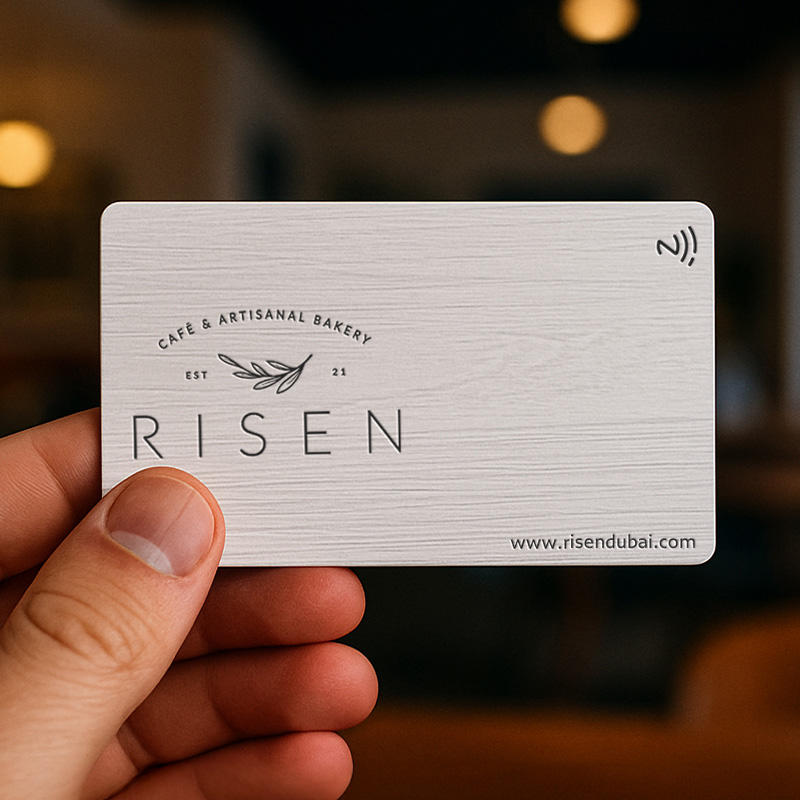 White Wood NFC Smart Business Card