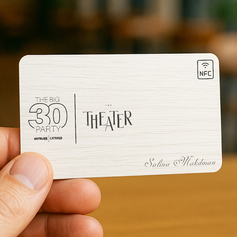 White Wood NFC Smart Business Card