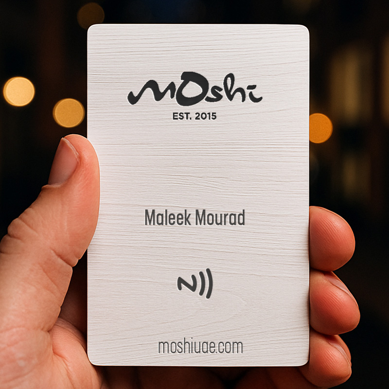 White Wood NFC Smart Business Card